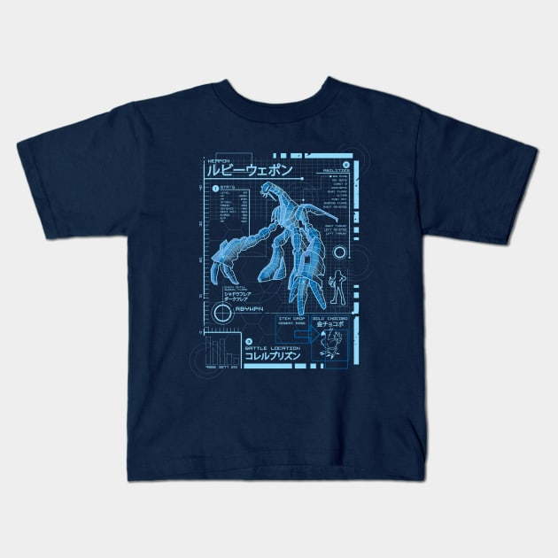 Ruby Blueprint Kids T-Shirt by LetterQ